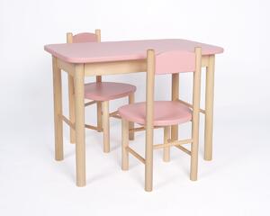 Set stola i stolica OURBABY dusty pink postaviti - 1x stol + 1x stolica