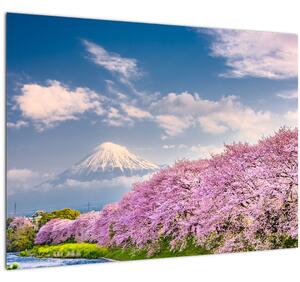 Staklena slika - Japanski proljetni krajolik (70x50 cm)