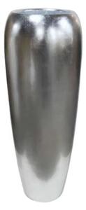 Visoka ukrasna tegla Elio 87 x 38 cm srebrna - Siva - 71 - 90 cm - Fiberglass - 31 do 50cm