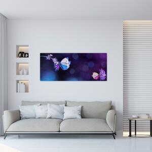 Slika - Leptiri na lavandi (120x50 cm)