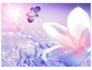 Slika - Leptir slijeće na cvijet (70x50 cm)