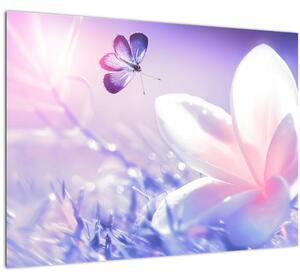 Slika - Leptir slijeće na cvijet (70x50 cm)