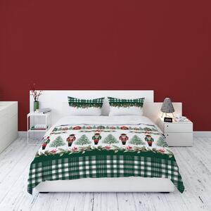 Božićna posteljina zelena s Orašarom Velikost: 160x200 cm | 2 x 70x80 cm