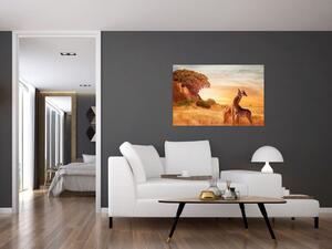 Slika - Žirafe u Africi (90x60 cm)