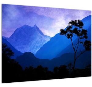 Staklena slika - Noćno nebo u Nepalu (70x50 cm)