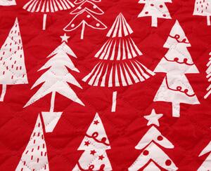 Crveni prekrivač za krevet CHRISTMAS TREES Dimenzije: 220 x 240 cm