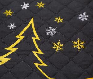 Crni prekrivač za krevet MERRY CHRISTMAS Dimenzije: 220 x 240 cm