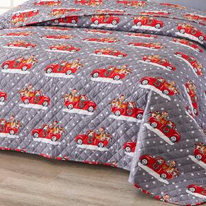 Sivi prekrivač za krevet HAPPY PAW-LIDAYS Dimenzije: 220 x 240 cm
