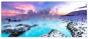 Slika - Plava laguna na Islandu (120x50 cm)