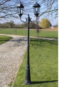VidaXL Vrtna stupna svjetiljka 230 cm tamnozelena/crna aluminijska