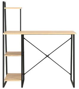 VidaXL Radni stol s policama crni i boja hrasta 102 x 50 x 117 cm