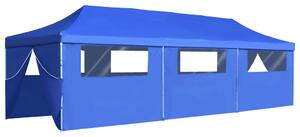 VidaXL Sklopivi šator za zabave s 8 bočnih zidova 3 x 9 m plavi