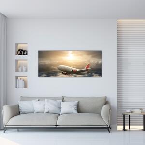 Slika - Zrakoplov u oblacima (120x50 cm)