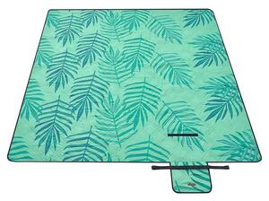 Velika vodootporna deka za kampiranje sa zelenim tropskim uzorkom, 200 x 200 cm | SONGMICS