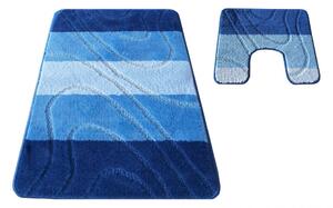 Plavi kupaonski tepisi u dvodijelnom setu 50 cm x 80 cm + 40 cm x 50 cm