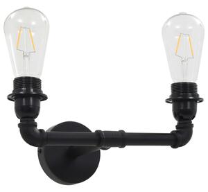 VidaXL Dvosmjerna zidna svjetiljka crna 2 x žarulja E27