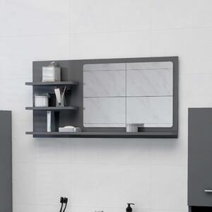 VidaXL Kupaonsko ogledalo sjajno sivo 90x10,5x45 cm konstruirano drvo