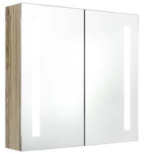 VidaXL LED kupaonski ormarić s ogledalom boja hrasta 62 x 14 x 60 cm