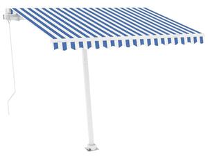 VidaXL Samostojeća tenda na ručno uvlačenje 300 x 250 cm plavo-bijela