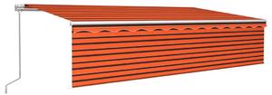 VidaXL Tenda na ručno uvlačenje s roletom 6 x 3 m narančasto-smeđa