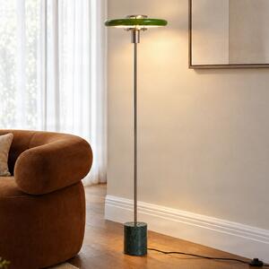 Podne Lampa Lindby, Branford, Zelena, Dnevna soba, Metal, Vintage