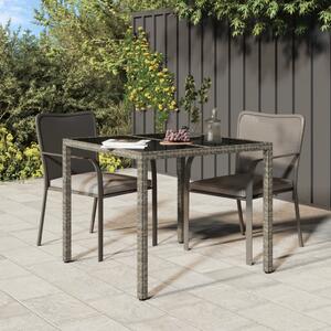 VidaXL Vrtni stol 90 x 90 x 75 cm od kaljenog stakla i poliratana sivi
