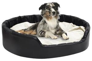 VidaXL Krevet za pse crni i bež 99 x 89 x 21 cm pliš i umjetna koža