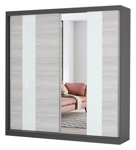 Zondo Ormar za garderobu Mebur 32 200 (grafit + kathult + bijelo staklo + ogledalo). 1014213