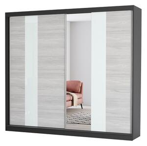 Zondo Ormar za garderobu Mebur 32 230 (crna + kathult + bijelo staklo + ogledalo). 1014216