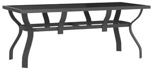 VidaXL Vrtni stol sivo-crni 180 x 80 x 70 cm od čelika i stakla