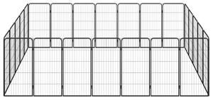 VidaXL Ograda za pse s 24 panela crna 50 x 100 cm čelik obložen prahom