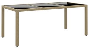 VidaXL Vrtni stol 190 x 90 x 75 cm od kaljenog stakla i poliratana bež