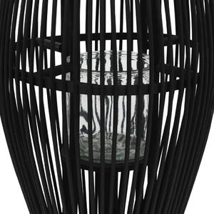 VidaXL Viseći svijećnjak od bambusa crni 95 cm