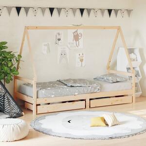 VidaXL Okvir za dječji krevet s ladicama 90x200 cm od masivne borovine