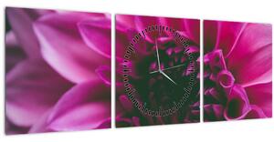 Slika ružičastog cvijeta (sa satom) (90x30 cm)