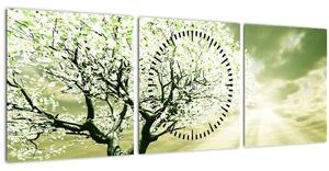 Slika cvatućeg stabla (sa satom) (90x30 cm)