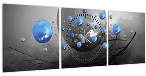 Slika plavih apstraktnih kugli (sa satom) (90x30 cm)
