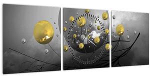 Slika zlatnih apstraktnih kugli (sa satom) (90x30 cm)