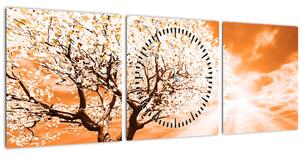Narančasta slika stabla (sa satom) (90x30 cm)