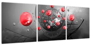 Slika crvenih apstraktnih kugli (sa satom) (90x30 cm)