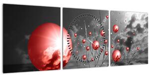 Slika crvenih kugli (sa satom) (90x30 cm)