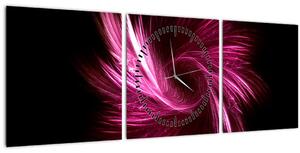 Slika - ružičasta apstrakcija (sa satom) (90x30 cm)