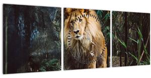 Slika lava u prirodi (sa satom) (90x30 cm)