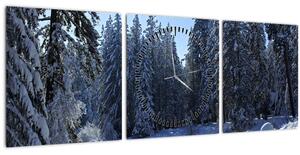 Slika snježne šume (sa satom) (90x30 cm)