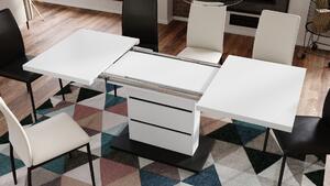 Mazzoni PIANO bijela mat / crna mat - moderni sklopivi stol do 200 cm