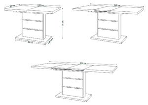 Mazzoni PIANO smeđi hrast/ crna mat - moderni sklopivi stol do 200 cm
