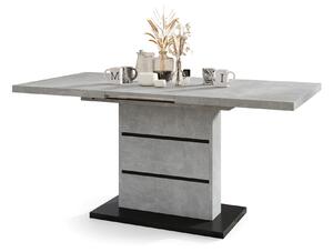 Mazzoni PIANO lagani beton atelier / crna mat - moderni sklopivi stol do 200 cm