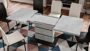 Mazzoni PIANO lagani beton atelier / crna mat - moderni sklopivi stol do 200 cm