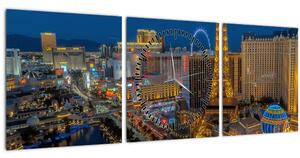 Slika noćni Las Vegas (sa satom) (90x30 cm)