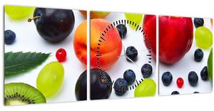 Slika voća s kapima vode (sa satom) (90x30 cm)